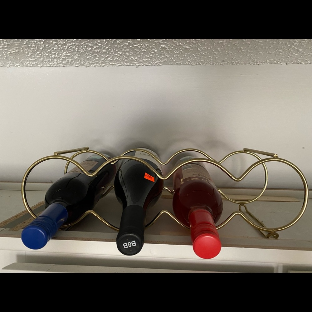 gold wine rack